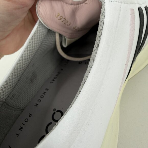 Ecco Women's Golf Shoes with Spikes size 42 EU or 11-11.5 US White Leather/Pink - Picture 10 of 14